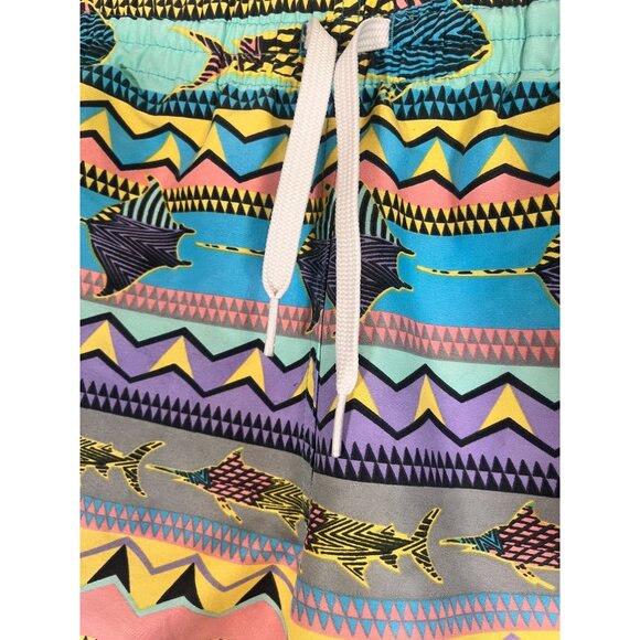 Chubbies Swim Trunks Fish S Pink Striped Resort Vacation Retro Preppy Colorful - Picture 5 of 11